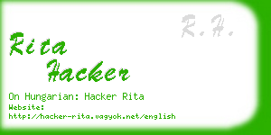 rita hacker business card